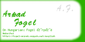 arpad fogel business card